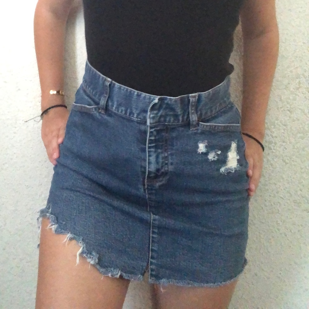 Denim ripped mini skirt - Picture 2 of 2